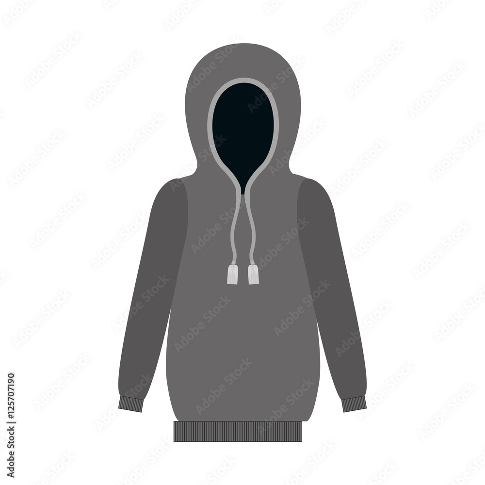 gray sweatshirt icon over white background. winter clothes design. vector illustration gray sweatshirt icon over white background. winter clothes design. vector illustration