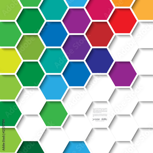 Hexagons template design. Individually editable