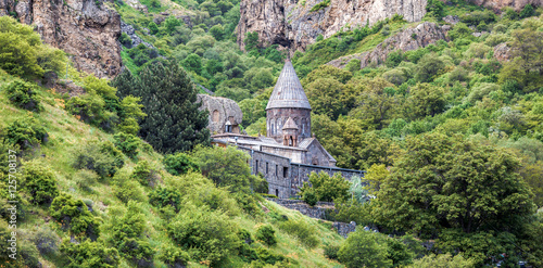Fototapeta Old UNESCO object Geghard monastyr - Armenia summer day