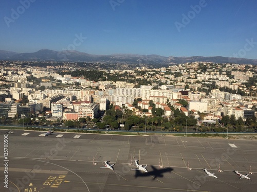 Take-off from Nice côte d'azur airport, France