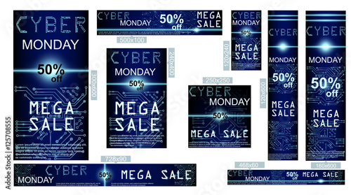 Sale technology banner for cyber monday