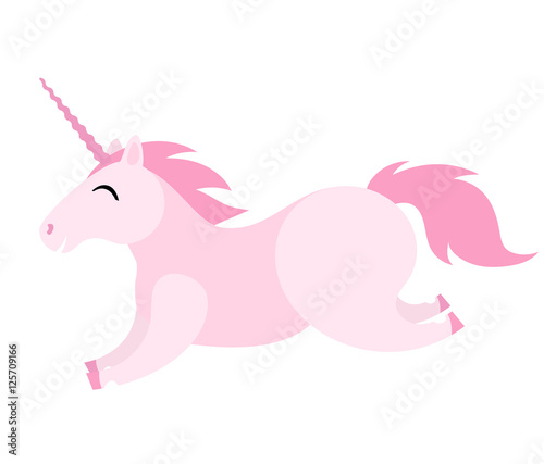 Vector cute running unicorn for children alphabet illustration