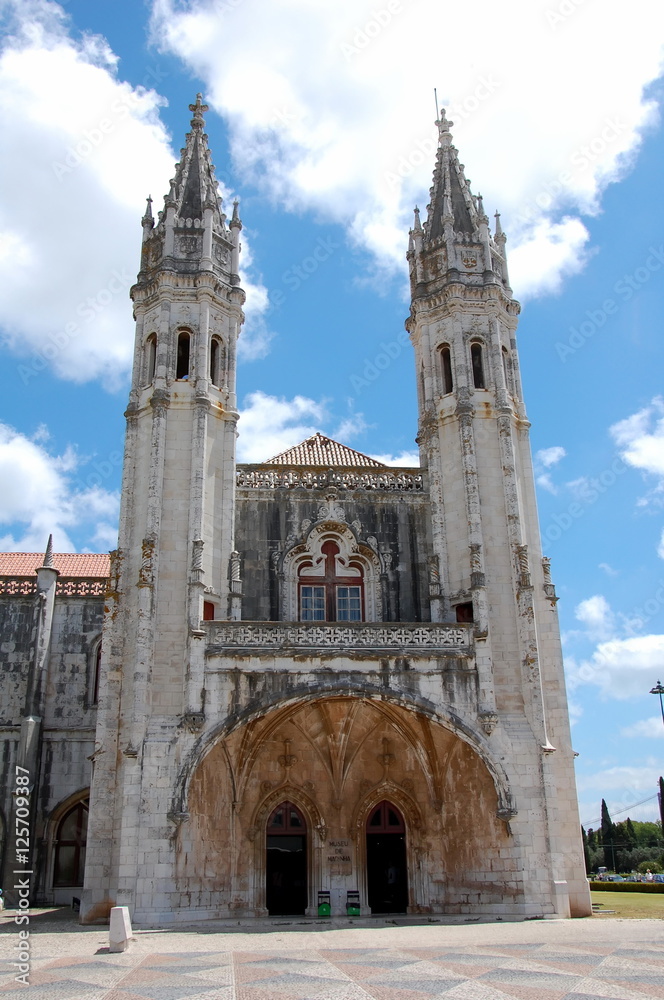 Mosteiro dos Jeronimos (Hieronymites Monastery), located in the Belem district of Lisbon, Portugal. Typical example of the Manueline style (Portuguese late-Gothic) 