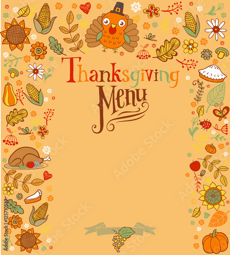 Thanksgiving menu card