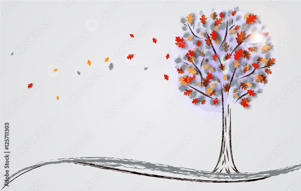 Autumn background with a tree