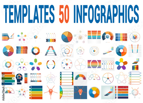 50 Vector Templates for Infographics for five positions.