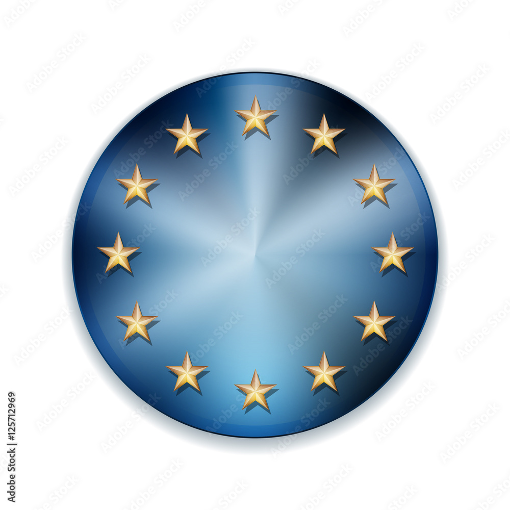 European Union metallic button