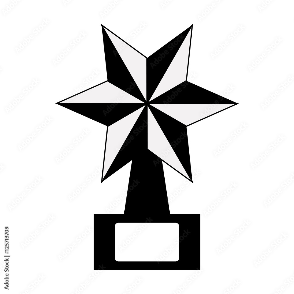 silhouette of star award icon over white background. vector illustration silhouette of star award icon over white background. vector illustration