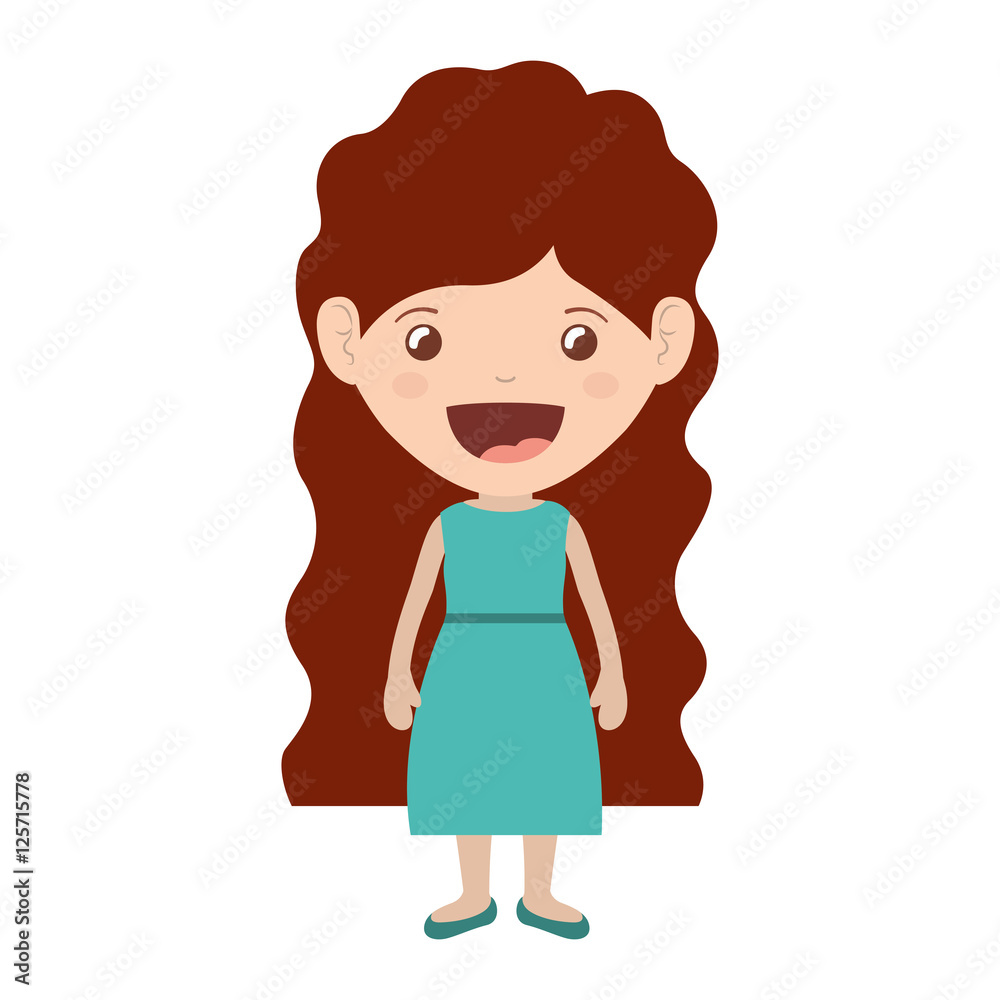 cartoon girl smiling and wearing casual clothes. happy kid icon. colorful and isolated design. vector illustration cartoon girl smiling and wearing casual clothes. happy kid icon. colorful and isolated design. vector illustration