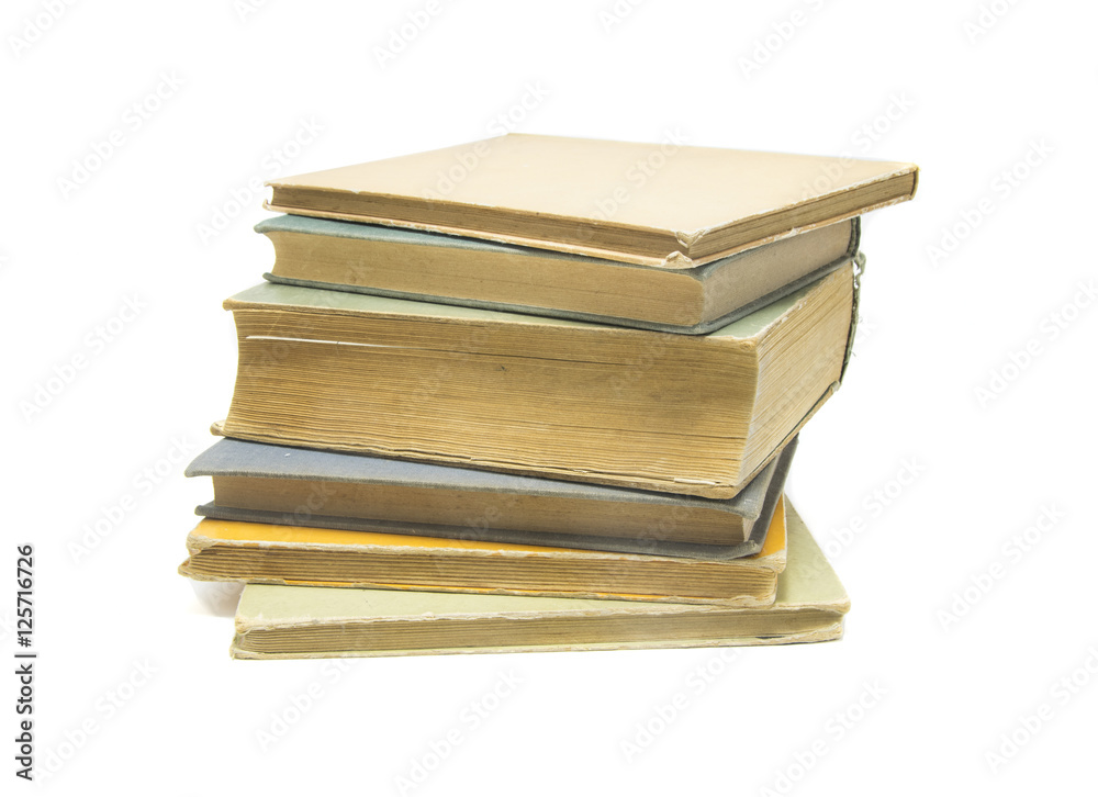 Stack of Old books isolated on white Stack of Old books isolated on white