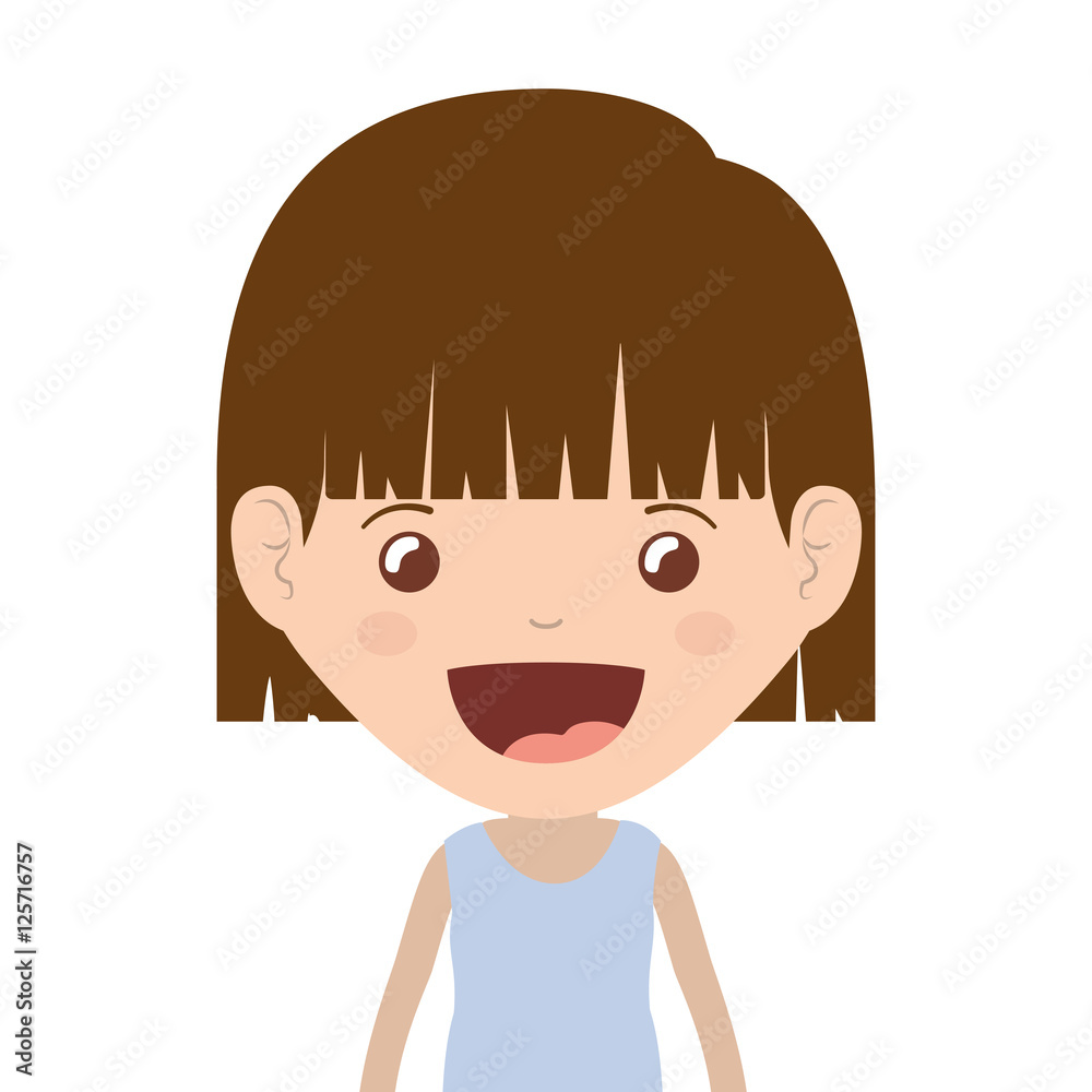 cartoon girl smiling and wearing casual clothes. happy kid icon. colorful and isolated design. vector illustration cartoon girl smiling and wearing casual clothes. happy kid icon. colorful and isolated design. vector illustration