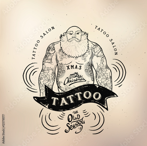 Tattoo santa old school studio skull