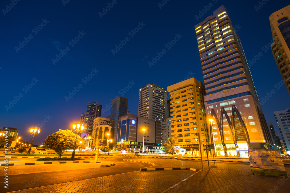 Skyscrapers in Sharjah city.UAE.