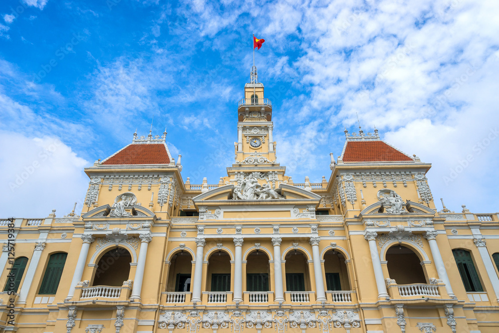 Fototapeta premium Ancient of People's Committee Building in Sai Gon