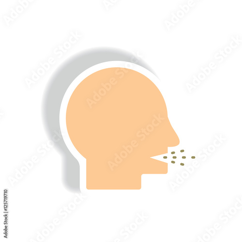 Vector paper sticker various symptoms of Tuberculosis on the human