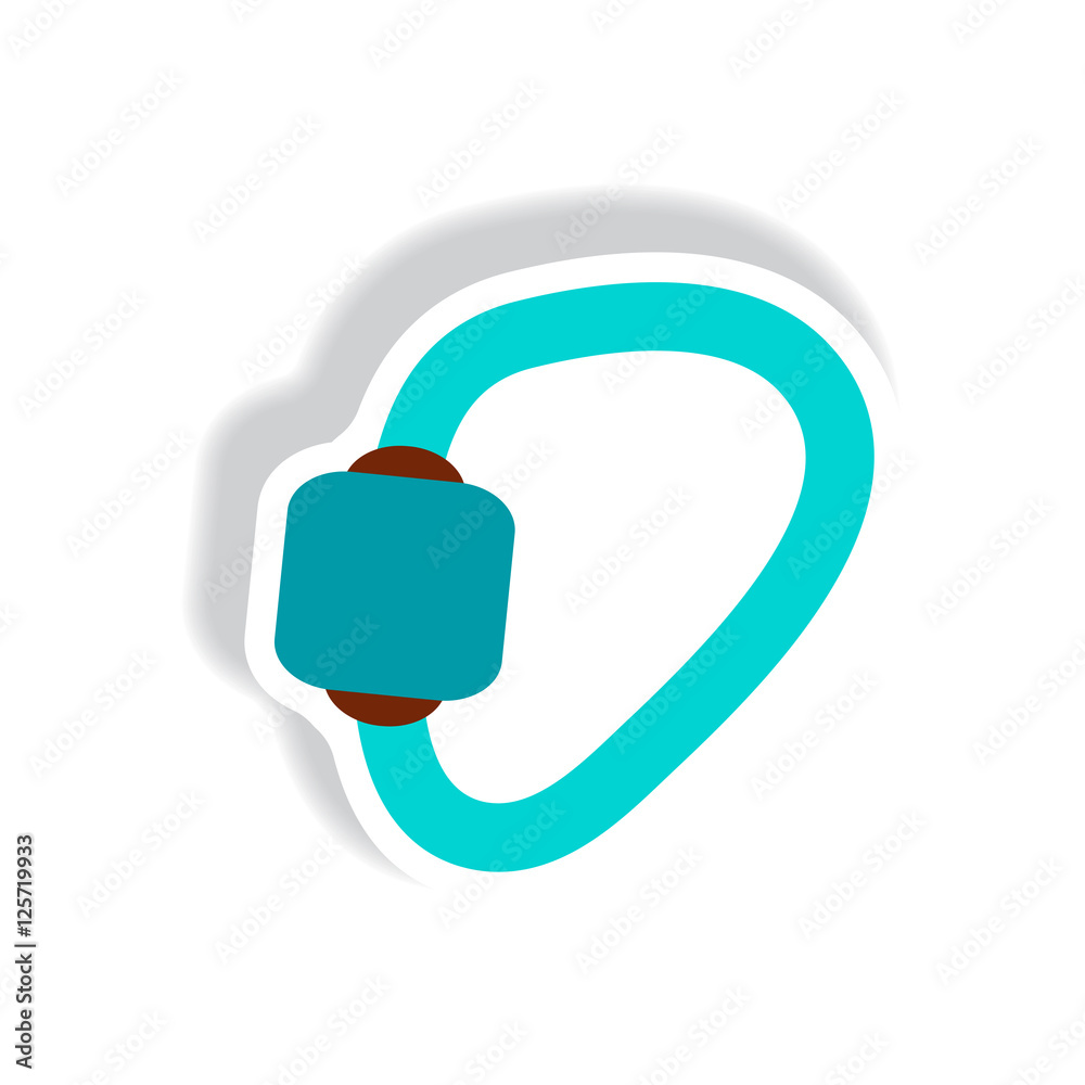 stylish icon in paper sticker style Mountaineering carabiner tool stylish icon in paper sticker style Mountaineering carabiner tool