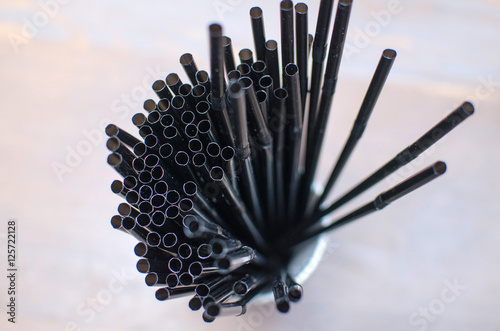 Set of black straw