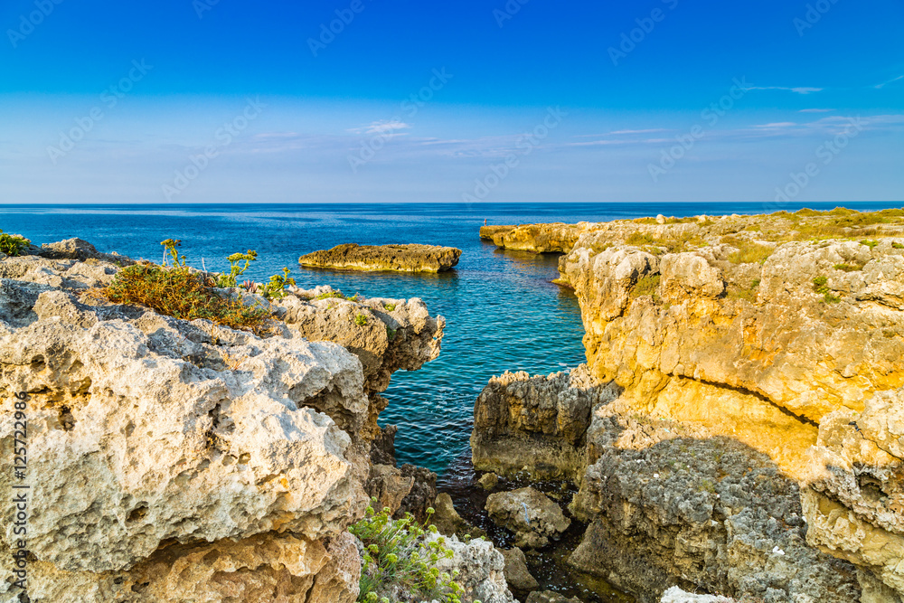 rocky coastal shore of Puglia rocky coastal shore of Puglia