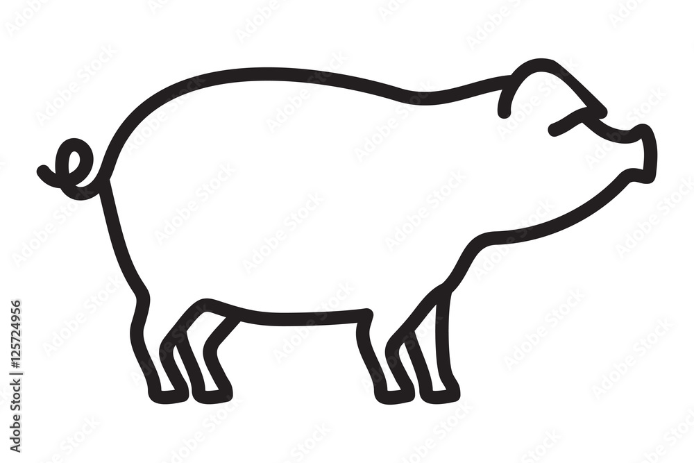 Pork outline vector icon Pork outline vector icon