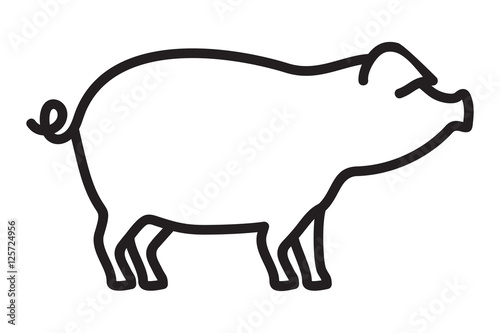 Pork outline vector icon