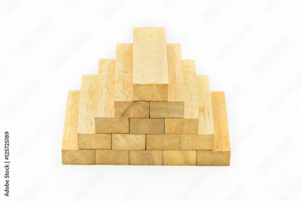 Obraz premium abstract wood block step on isolate white background