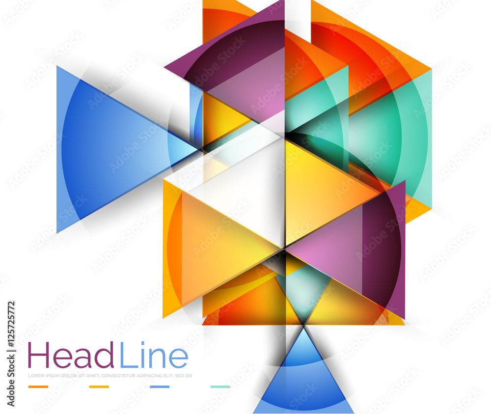 Colorful triangles on white background Colorful triangles on white background