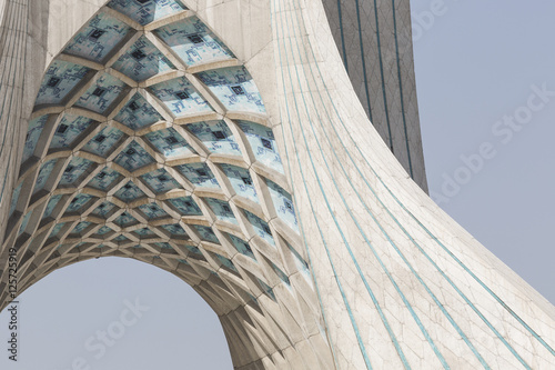 Azadi Tower with flasgs of Iran, Tehran, Iran