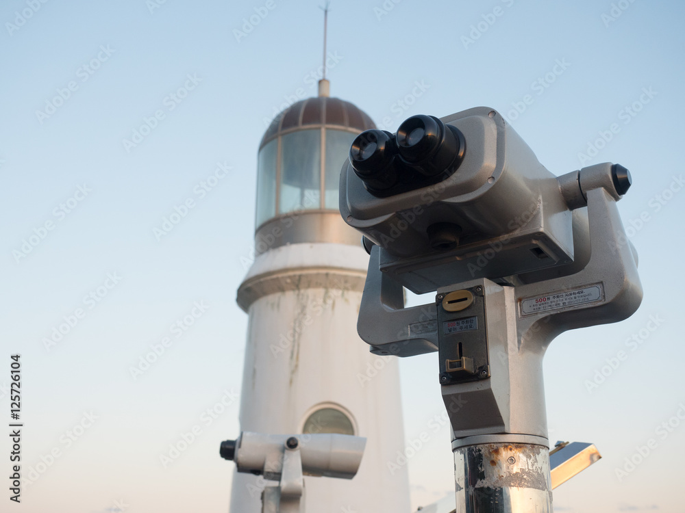 Telescope for looking the sea at Nurimaru APEC in Busan, South Korea