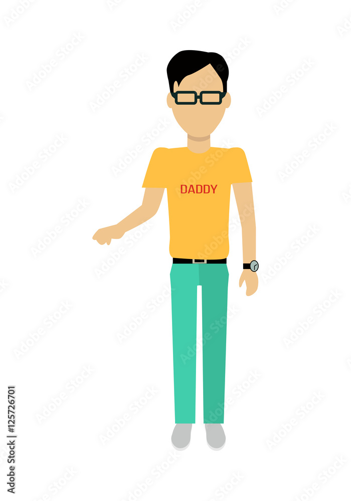 Father Character Template Vector Illustration.