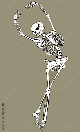 vector illustration sketch of an abstract image of a dancing skeleton