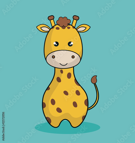cute giraffe stuffed icon vector illustration design