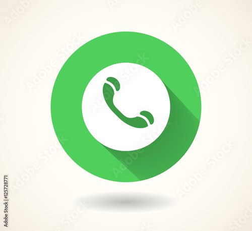 Green handset icon isolated on white background. Vector social media symbol. EPS 10