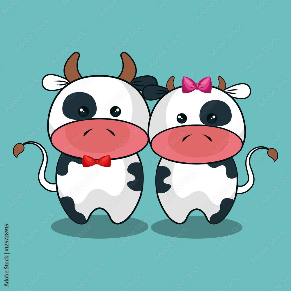 Fototapeta premium cute cow stuffed icon vector illustration design