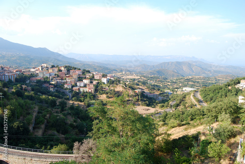 Lanusei View and landscape. Mountain town in Sardinia, Italy.