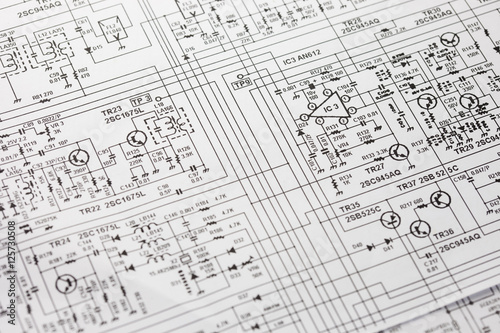 Electronics engineering drawing or circuit schematic photo