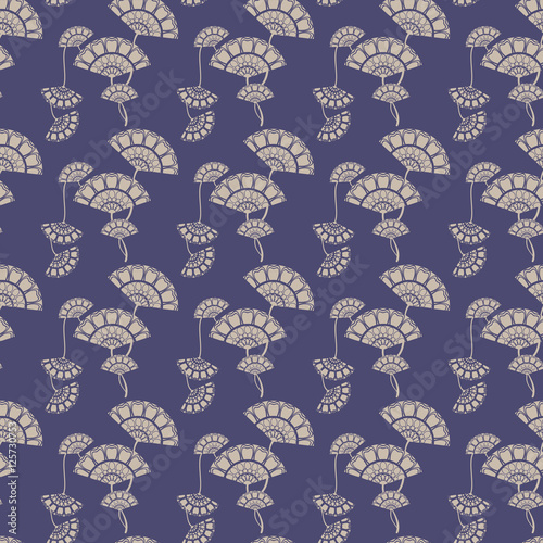 blue japanese maple seamless pattern