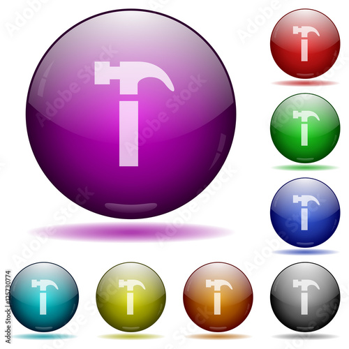 Hammer glass sphere buttons