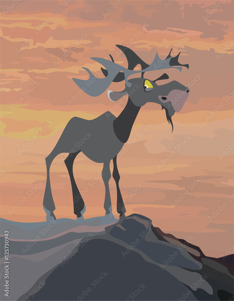 cartoon moose stood on the mount cartoon moose stood on the mount
