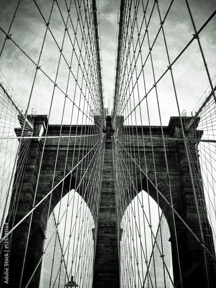 Fototapeta premium NEW YORK - FEB 10 2010: Brooklyn Bridge in New York City