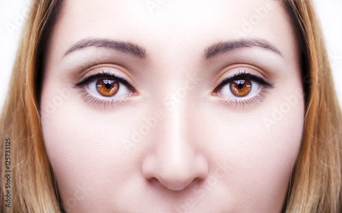 Beautiful insightful look brown woman s eyes