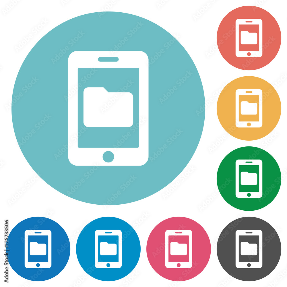 Smartphone data storage flat round icons Smartphone data storage flat round icons