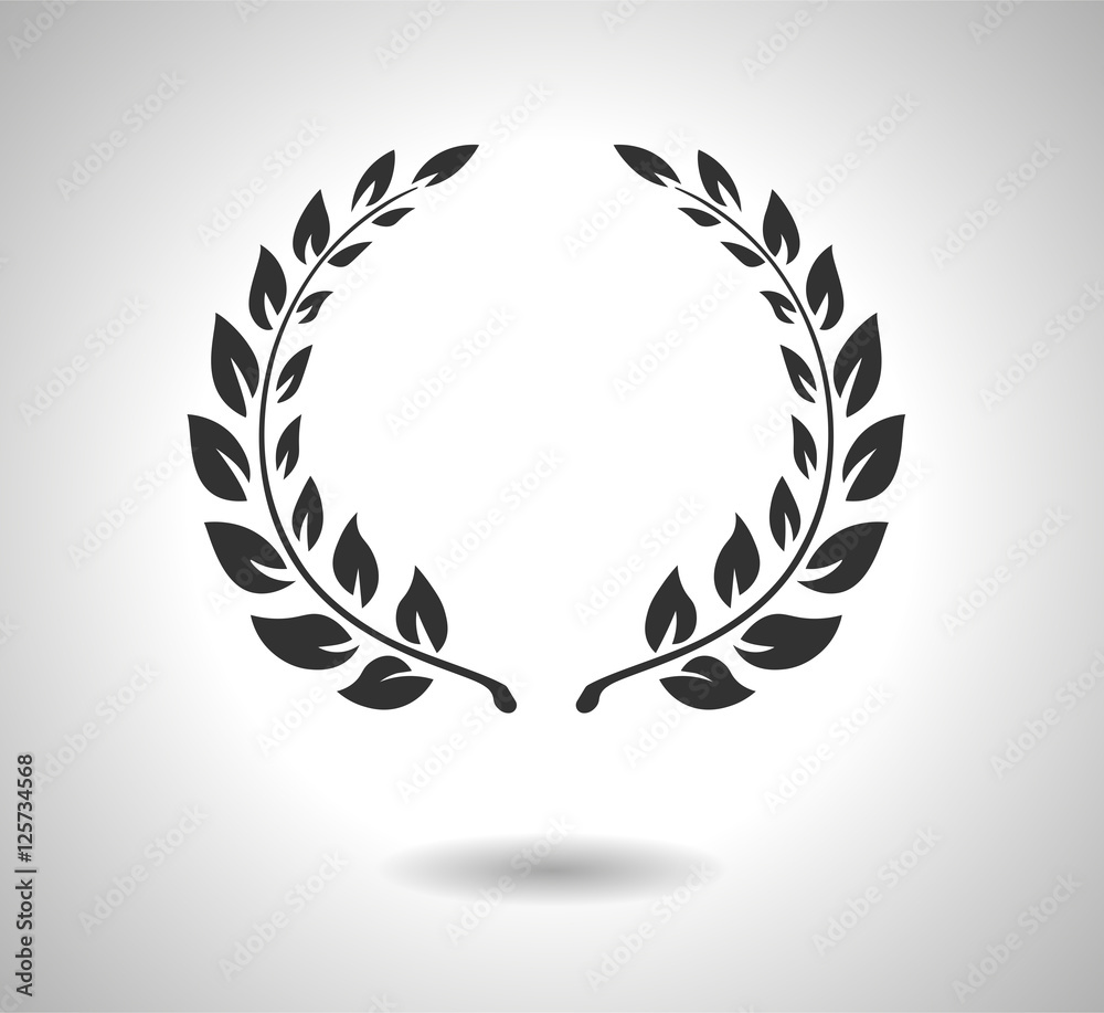 Laurel wreaths vector icon. Sign of glory isolated on white. EPS 10 