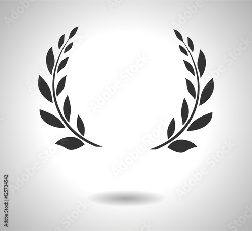 Laurel wreaths vector icon. Sign of glory isolated on white. EPS 10 