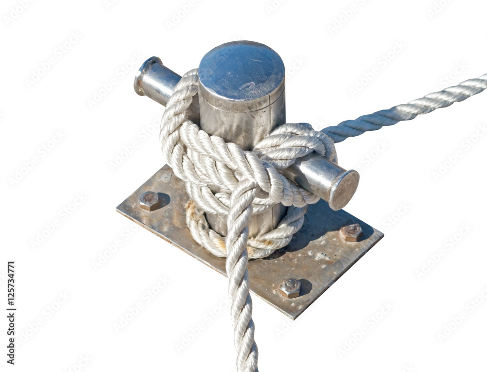 Obraz premium Mooring rope and bollard