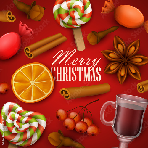 Christmas background. Vector illustration.