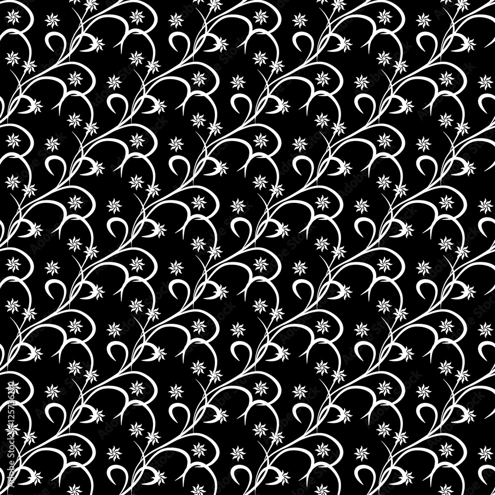 Flower abstract seamless pattern. Fashion graphic background design. Modern stylish abstract texture. Monochrome template for prints, textiles, wrapping, wallpaper, website etc. VECTOR illustration Flower abstract seamless pattern. Fashion graphic background design. Modern stylish abstract texture. Monochrome template for prints, textiles, wrapping, wallpaper, website etc. VECTOR illustration