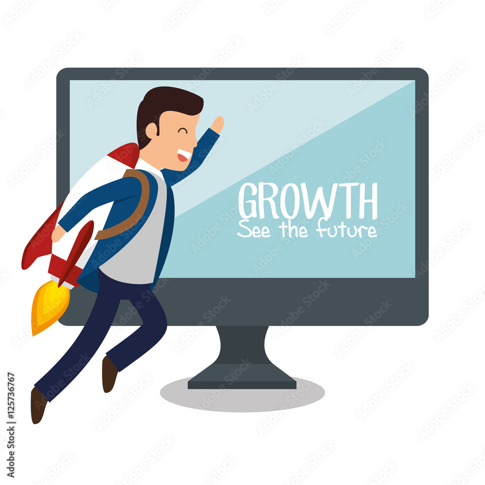 growth see the future concept vector illustration design