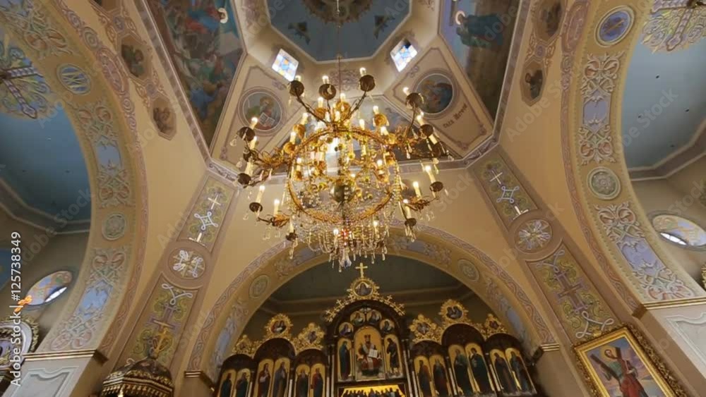 Church lighted lamp in the beautiful old orthodox Church Church lighted lamp in the beautiful old orthodox Church