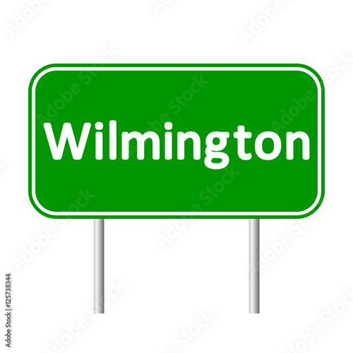 Wilmington green road sign.