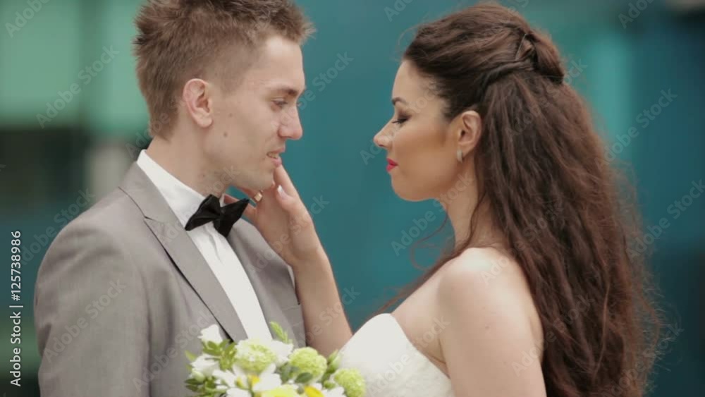 Bride kissing her groom Bride kissing her groom
